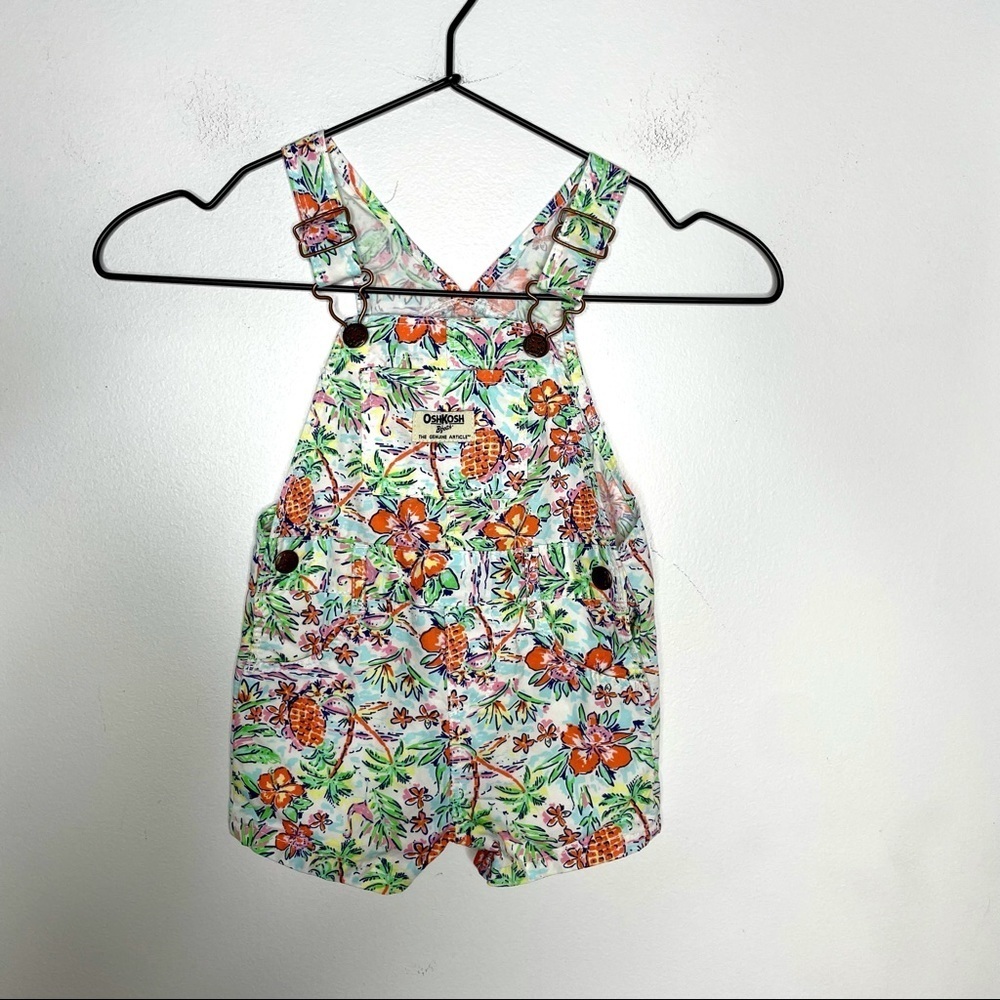 OshKosh Floral Hawaii Pineapple Overalls 18M